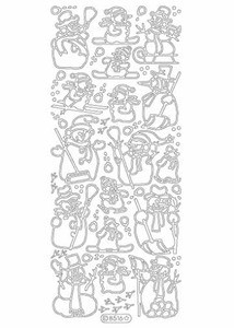 Starform SNOWMEN SILVER Stickers 8516 OUTLINE PEEL