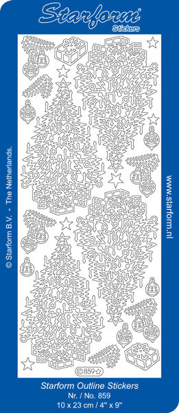 Starform LG CHRISTMAS TREES GOLD N859 Peel Stickers OUTLINE
