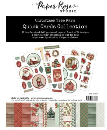 Paper Rose Christmas Tree Farm Quick Card Collection 35307