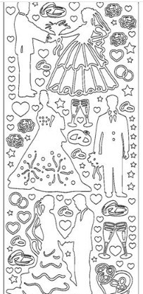 Peel-Offs Sticker -Wedding Silhouette 4200 GOLD