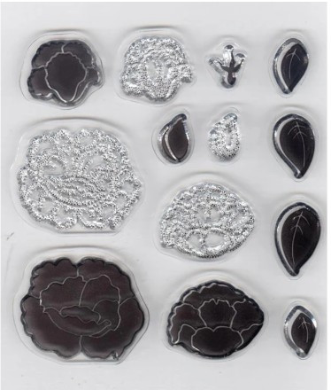 Leane Creatief- Clear Stamp- Flower combi 55.1574