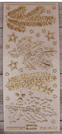 Starform Deco Stickers - Pine/Holly Branches 7084 Silvers Glitter Gold Peel Stickers