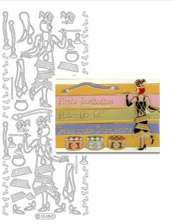 Starform - Vintage Ladies Twenties 1248 GOLD Peel Stickers OUYLINE