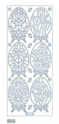 Starform Flowers in Eggs Large GOLD 899 Peel Stickers