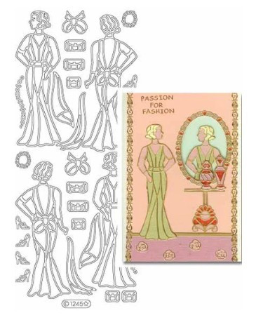 Starform 2 Vintage Ladies 1249 Gold Peel Stickers OUTLINE