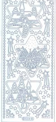 Starform Deco Stickers - Christmas Stars with Scenes Gold Peel Stickers
