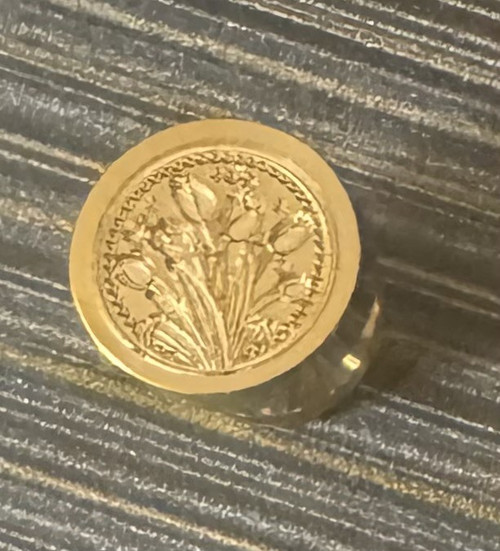 Sealing Wax Seal Stamp -5/8" Round Mini Brass Tulips