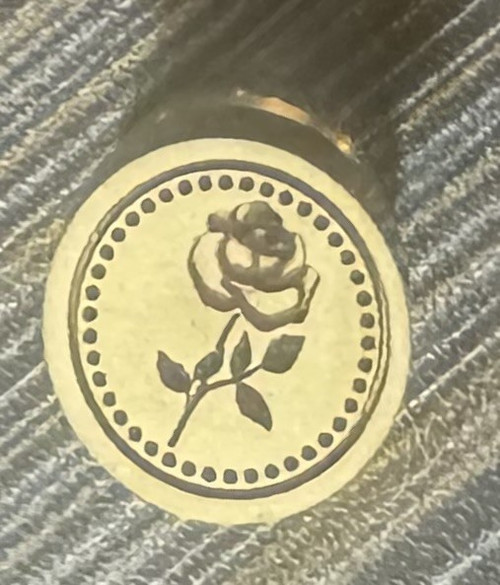 Sealing Wax Seal Stamp -5/8" Round Mini Brass Rose Stem