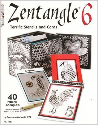 Zentangle 6 Terrific Stencils & Cards Book 40-More Tangles Drawing Inspiration Ideas Instruction