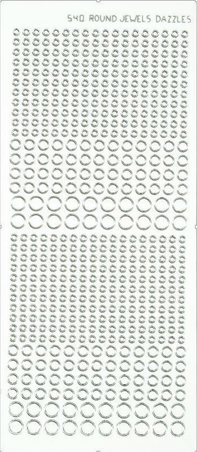 HOTP Dazzles N2453 White Silver Jewel Outline Peel Stickers