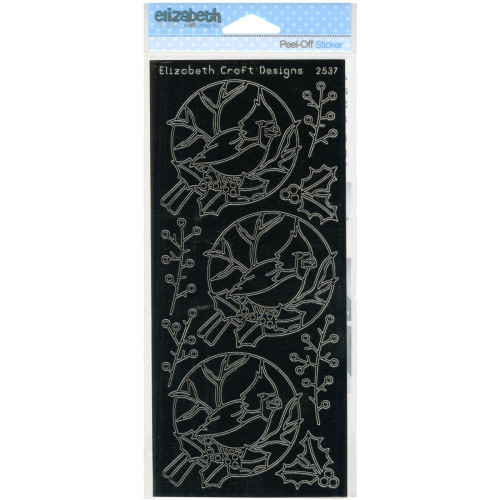 ELIZABETH CRAFT Cardinal Bird BLACK N2537 Peel Off Stickers OUTLINE