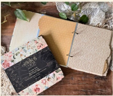 Graphic 45 Always and Forever Vintage Rose Binder Album with Pocket Pages