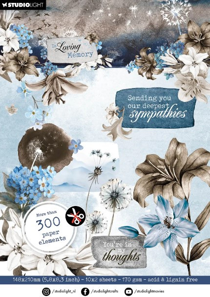 Studio Light- In Loving Memory collection 6x8 pad Your're In My Thoughts