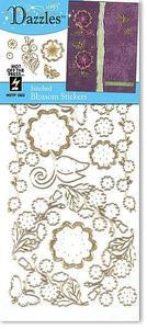 HOTP Dazzles Stitched Outline Stickers Blossoms GOLD 1863