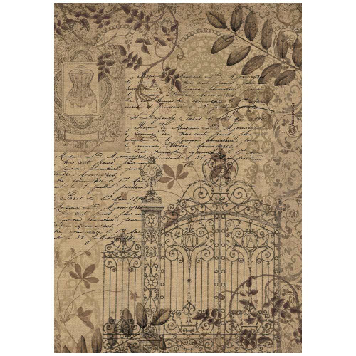 Stamperia A4 Decoupage Rice Paper - Old Lace- Gate