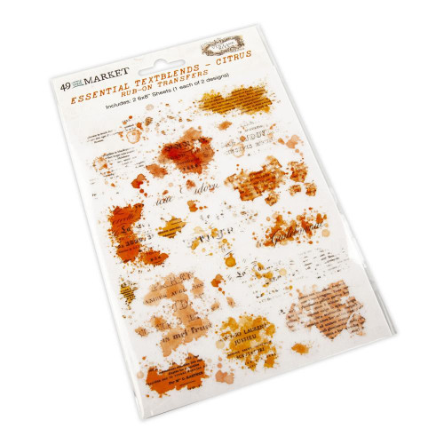 49 And Market- Vintage Bits Citrus Essential Textblends Rub-Ons 6X8" 2 per Pkg