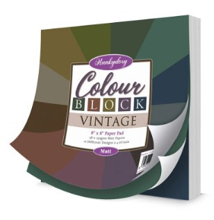 Hunkydory Crafts Colour Block Matt Vintage 8"x8" Paper Pad