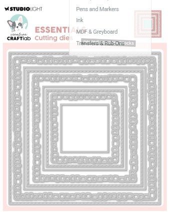 Creative Craft Lab Cutting Die Nested Squares Blocks Essentials 9 Pieces