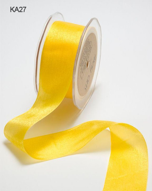 1/2 Inch Woven Iridescent Ribbon Yellow