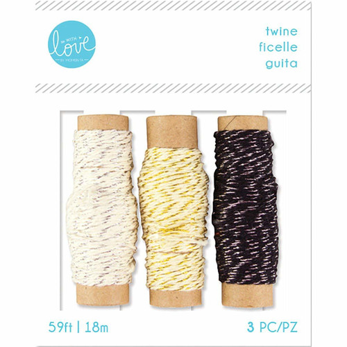 Momenta Baker's Twine 3/Pkg-White, Cream & Black W/Gold; 18m