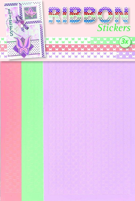 JEJE Produkt 3-Pack Ribbon Stickers, Butterflies