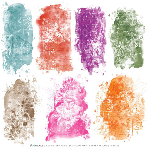 49 and Market ARToptions Spice 12x12 Color Wash Rub-on Transfer Set