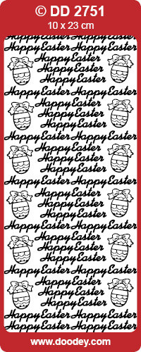 Doodey DD2751 Multi Happy Easter Text Stickers Peel Outline
