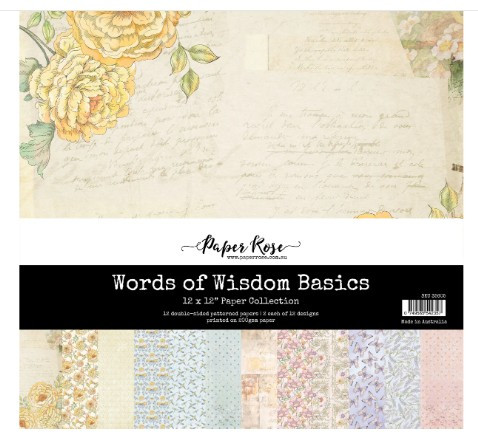 Paper Rose 12x12 Words of Wisdom Basics 12DS Patterned Papers