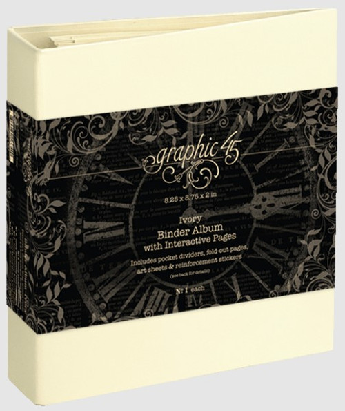 Graphic 45 Binder Album with Interactive Pages- Ivory