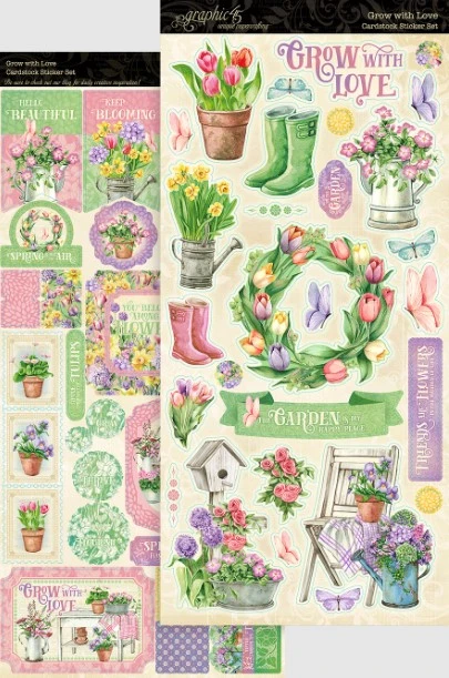 Graphic 45- Cardstock Sticker Set- Grow with Love