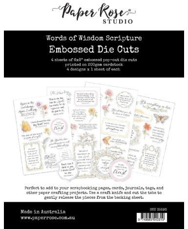 Paper Rose Words of Wisdom Scripture Embossed Die Cuts 35593