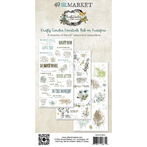 49 and Market by Katie Pertiet- Krafty Garden Essentials Rub-on Transfers