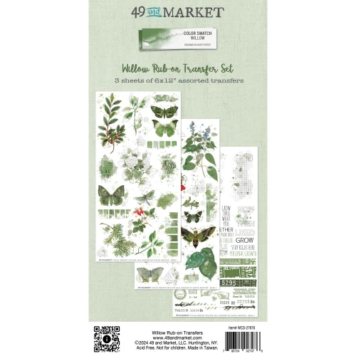 49 and Market Willow Rub-on Transfer Set