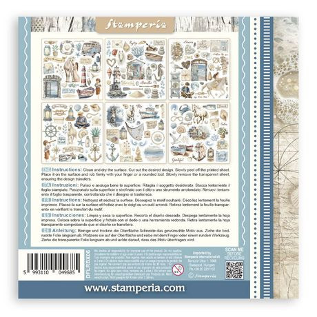 Stamperia Stamperia Silent Sea Rub-On 6.1"x6.1" 6/Pkg
