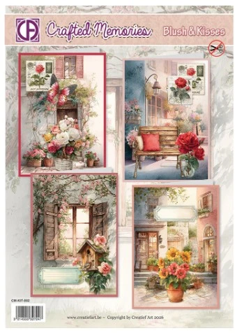 Creatief Art - Card Kit - Blush and Kisses - 4 pieces