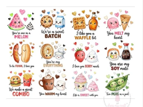 Dress My Craft - Stick N Peel Stickers - Cute Food Crush