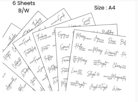 CrafTreat Sentiment Sheets - Stylish Sentiments 6 designs