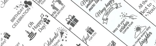CrafTreat Sentiment Sheets - Birthday 6 designs