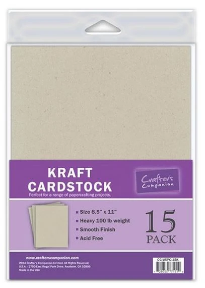 8.5X11 KRAFT Cardstock 15pk 100lb. Weight Smooth Finish Acid Free