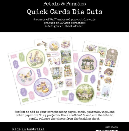 Paper Rose Petals & Pansies 6x8" Quick Cards Die Cuts 36430