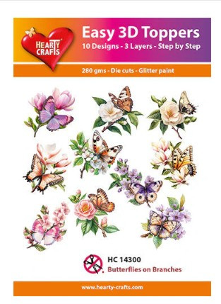 Hearty Crafts Easy 3D Topper - Butterflies on Branches