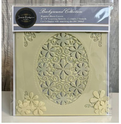 Jamie Rodgers Crafts - Rippled Bloom Layers - 8 x 8 - 2pc Stencil Set