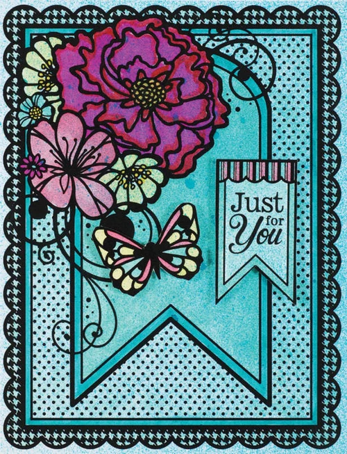 Color Me Flowers and Swirls Card Toppers Paper Pack