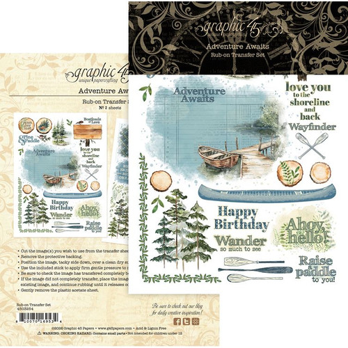 Graphic 45 Adventure Awaits Rub-on Transfers