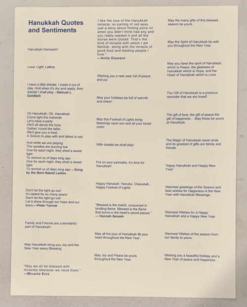 Hanukkah Quotes Card Greetings and Words of Inspiration -- 55 Elements!