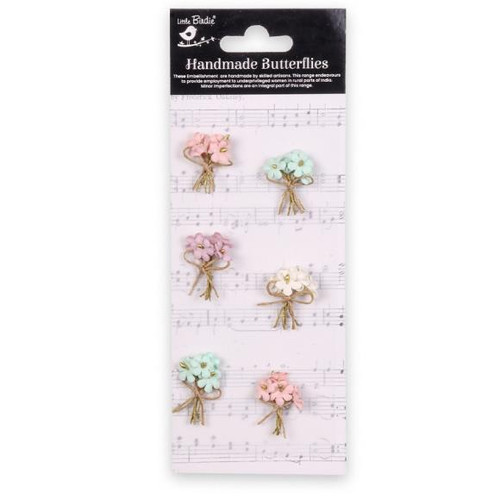 Little Birdie Crafts- Handmade Flowers- Bouquet- Fairy Garden- 6pc
