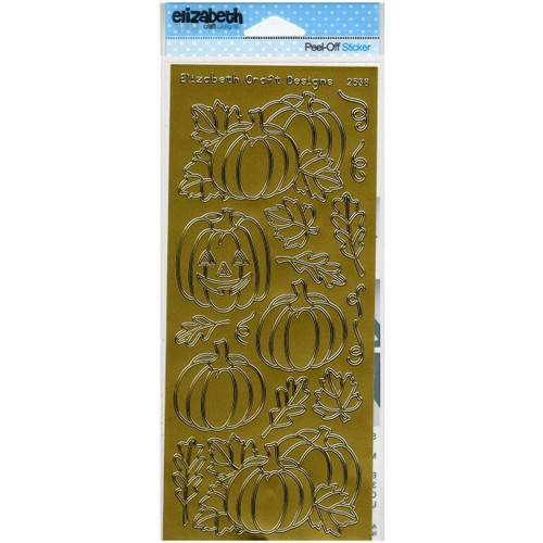Elizabeth Craft Designs Pumpkins Peel-Off Stickers, Gold