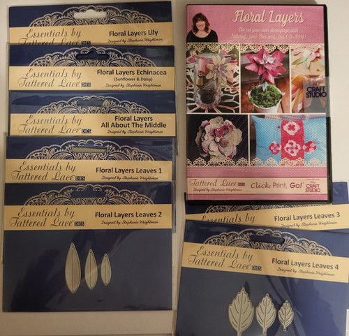 Tattered Lace Complete Floral Layers Cutting DIes and CD Collection