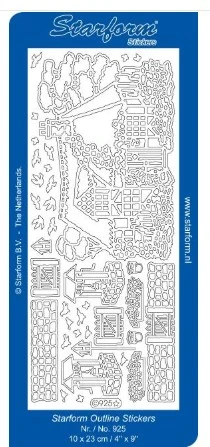 Starform Cottage Scene Gold Stickers 925