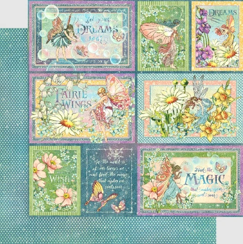 Graphic 45- Fairie Wings 12x12 paper- 2 pk- Rainbow Sparkle